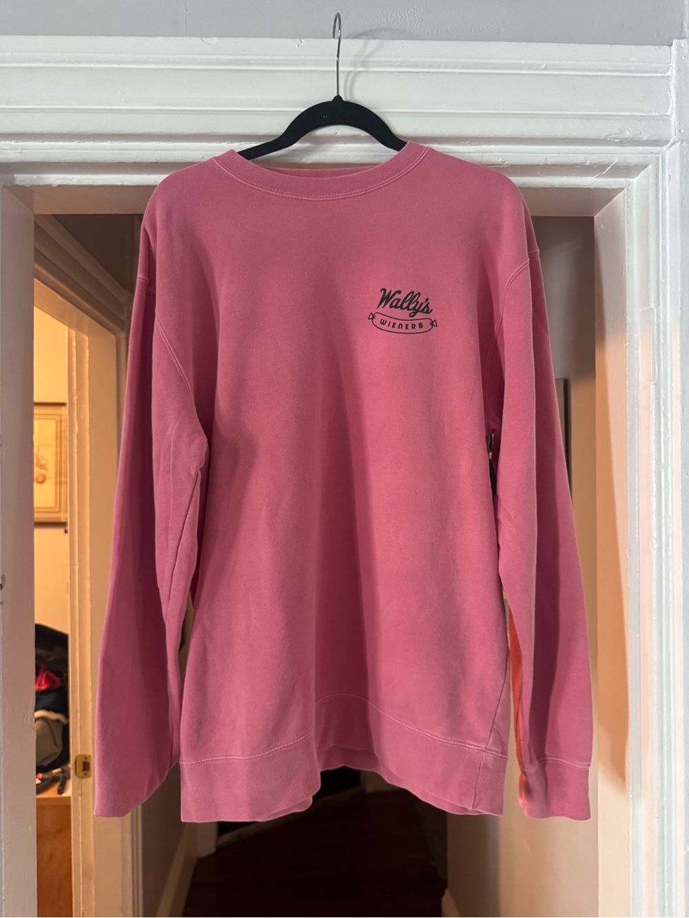 Weenies and Martinis - Wally’s Weiners Pink Crewneck Sweatshirt -